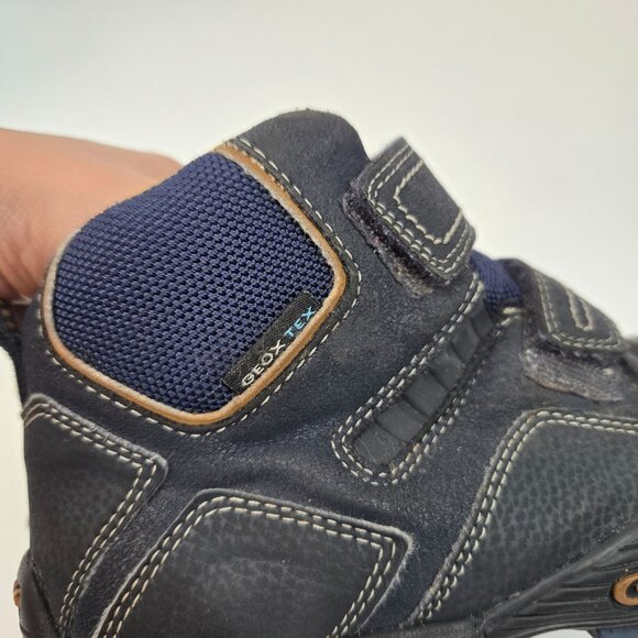 Geox Tex Savage Blue Waterproof Boots Hook & Loop Straps Boy's Size US 3 EU 34 - Picture 4 of 11